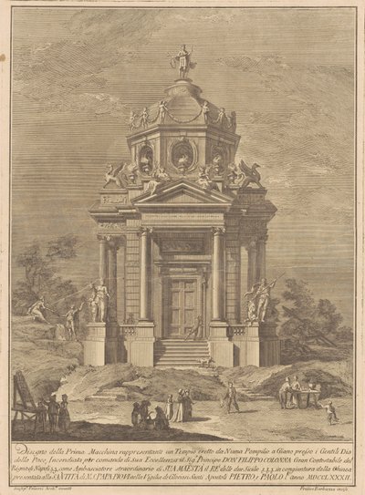 A Prima Macchina para a Chinea de 1782: O Templo de Janus Construído por Numa Pompilius de Francesco Barbazza, after Giuseppe Palazzi
