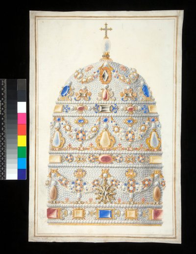 Uma Tiara Papal (aguarela) de Francesco Bartoli