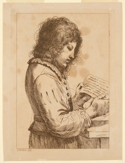 Um menino lendo de Francesco Bartolozzi