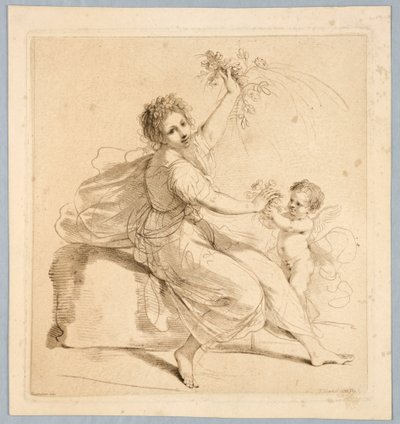 Flora, com um menino de Francesco Bartolozzi