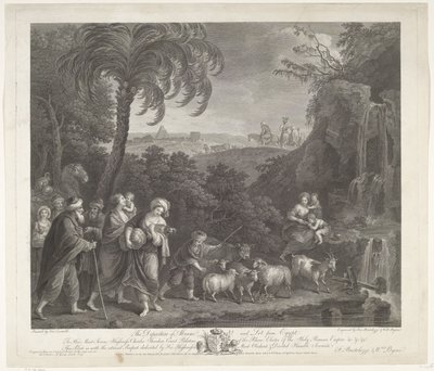 A partida de Abraão e Ló do Egito A partida de Abrão e Ló do Egito (título no objeto) de Francesco Bartolozzi