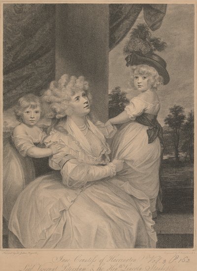 Jane, Condessa de Harrington, Lorde Visconde Petersham e o Honorável Lincoln Stanhope de Francesco Bartolozzi