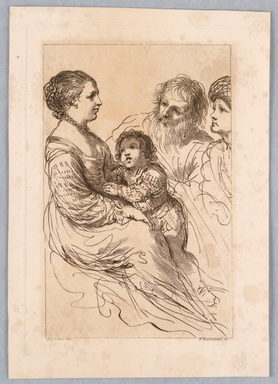 Senhora, menino e dois velhos de Francesco Bartolozzi