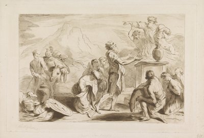 Sacrifício de Noé Antigo e Novo Testamento para Castiglione (título da série) de Francesco Bartolozzi