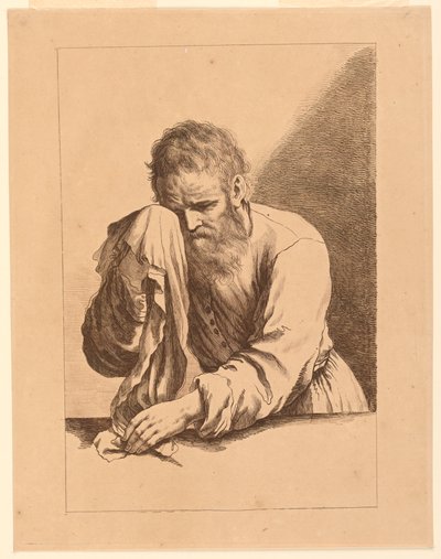 Velho Chorando, segundo desenho de Guercino de Francesco Bartolozzi