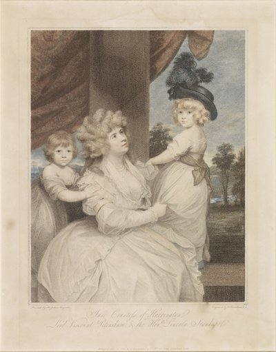 Retrato de Jane Stanhope com seus dois filhos de Francesco Bartolozzi