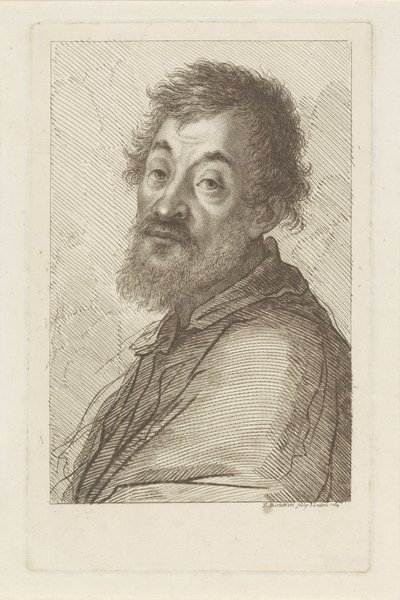 Retrato de um homem com barba de Francesco Bartolozzi