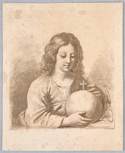 Salvator Mundi, com um globo e uma cruz de Francesco Bartolozzi