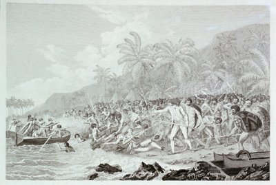 A Morte do Capitão Cook (sem título), c.1783 (gravura) de Francesco Bartolozzi