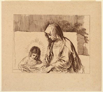 A Virgem Ensinando o Menino Jesus de Francesco Bartolozzi