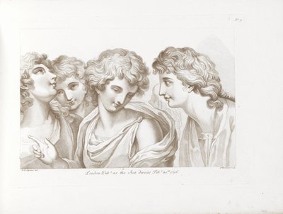 Quatro anjos Princípios de Desenho de Cipriani (título da série) Rudiments of Drawing de Cipriani (título da série) de Francesco Bartolozzi