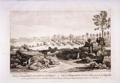 Vista de Hampstead Heath, Hampstead, Londres, 1752. de Francesco Bartolozzi