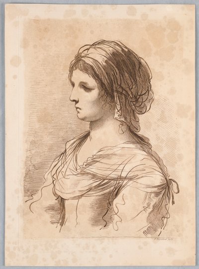 Mulher com um turbante de Francesco Bartolozzi