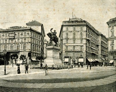 Monumento a Victor Emmanuel II (1820-1878), por Francesco Barzaghi (1839-1892), Piazza Corvetto, Génova, Ligúria, Itália de Francesco Barzaghi