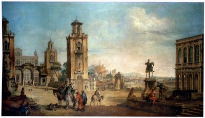 Vista de uma cidade, do século XVIII. de Francesco Battaglioli