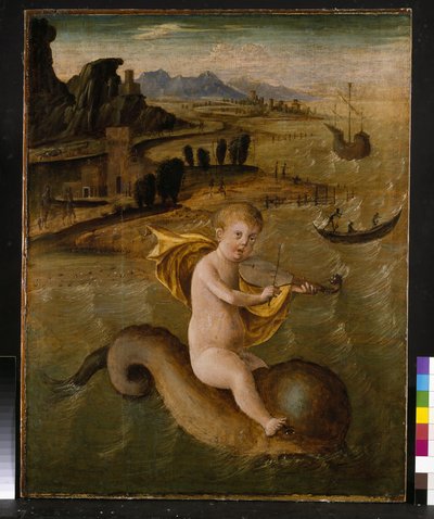 Arion andando em um golfinho, c.1509-10 têmpera e óleo no painel de Francesco Bianchi Ferrari