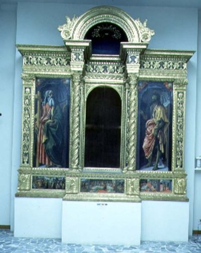 O Tabernáculo dos Sacramentos, c.1484-6 (têmpera no painel) (veja também 94758-9) de Francesco Botticini