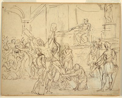 Desenho, Martírio de Santo André, 1825-50 de Francesco Coghetti