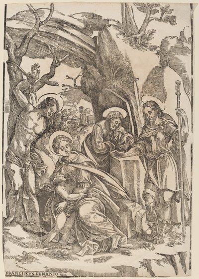 A Sagrada Família com São Sebastião e São Roque de Francesco Denanto