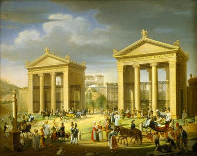 A aproximação à Villa Borghese, Roma, 1838. de Francesco Diofebi