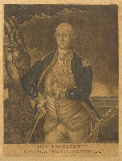 Sua Excelência, George Washington Esqr., c. 1776 (mezzotint) de Francesco Fergola