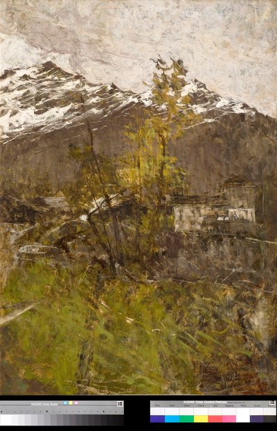 A primeira neve, paisagem Pintura de Francesco Filippini (1853-1895) 1889 Coleção particular de Francesco Filippini