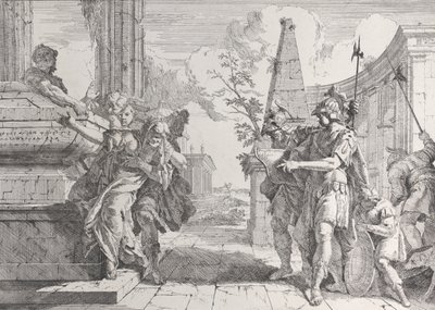 O Sacrifício de Polyxena, de Bacanais e Histórias, 1744., 1744. de Francesco Fontebasso