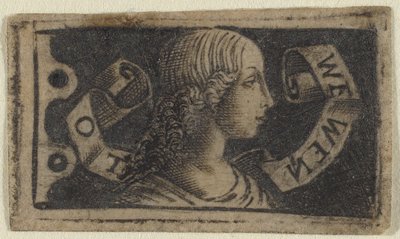 Cabeça de uma garota com cabelo encaracolado de Francesco Francia