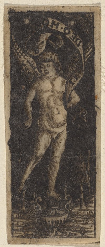 Querubim em um vaso com inscrição: "SOLI DEO HONOR" de Francesco Francia or Peregrino da Cesena