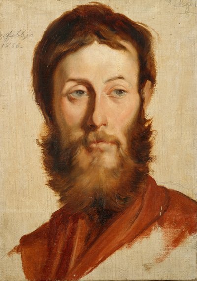 Retrato do Pintor Ernesto Rayper (1840-1873) Pintura de Francesco Gandolfi (1824-1873) 1866 Dom. 40x28 cm Genes Nervi, Galeria de Arte Moderna, inv. 0654 de Francesco Gandolfi