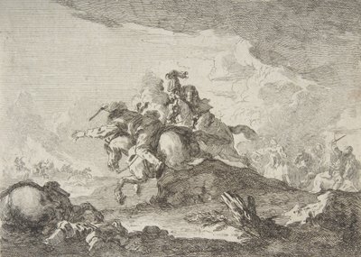 Carga de Cavalaria, meados do século XVIII. de Francesco Giuseppe Casanova