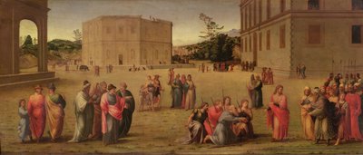 José apresenta seu pai e irmãos ao faraó, c.1515 de Francesco Granacci