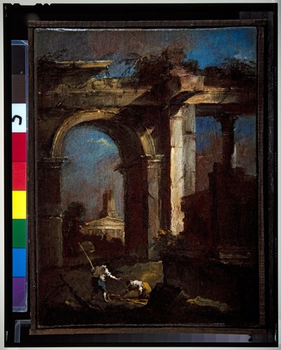 Um par de Capriccio de Francesco Guardi