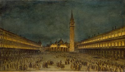 Uma procissão noturna na Piazza San Marco, c1755 de Francesco Guardi