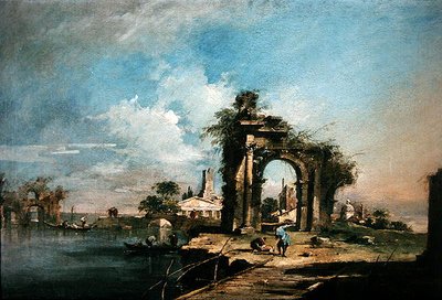 Capriccio com Arco em Ruína (óleo) (ver 35489) de Francesco Guardi