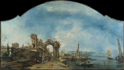 Fantastic Landscape, c.1765 (óleo sobre tela) de Francesco Guardi