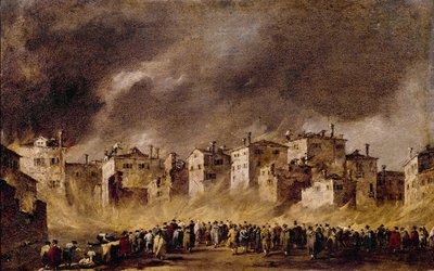 Fogo no depósito de óleo em San Marcuola, 1790 de Francesco Guardi
