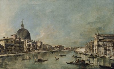 Grande Canal com San Simeone Piccolo e Santa Lucía de Francesco Guardi