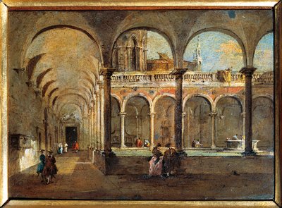 Itália, Veneza, O Claustro dos Frades (pintura) de Francesco Guardi