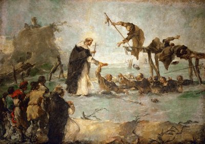 Milagre de um Santo Dominicano - O Milagre de um Santo Dominicano (São Gonçalo de Amarante?) - Francesco Guardi (1712-1793). Óleo sobre tela de Francesco Guardi