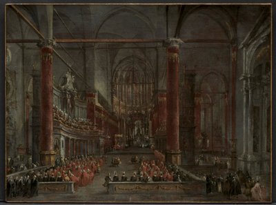 Cerimônia Pontifícia na SS. Giovanni e Paolo, Veneza, 1782, c. 1783 de Francesco Guardi