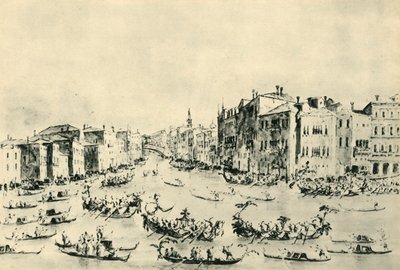 Regata no Grande Canal, Veneza, meados do século XVIII, 1943. de Francesco Guardi