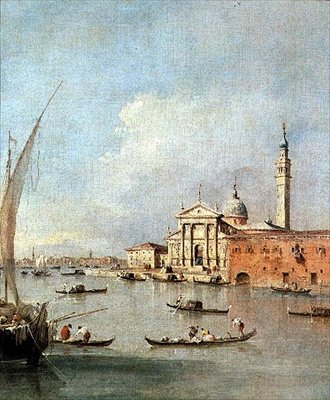 S. Giorgio Maggiore, visto da Giudecca (petróleo) de Francesco Guardi