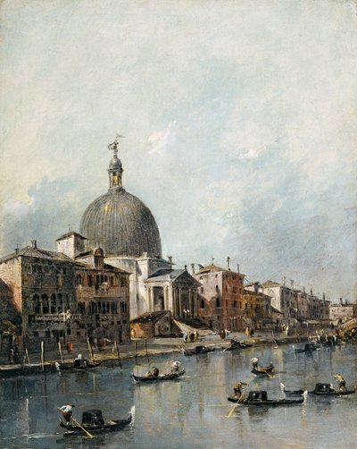 A Igreja de San Simeone Piccolo no Grande Canal, Veneza (óleo sobre tela) de Francesco Guardi
