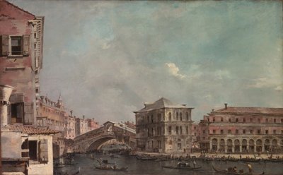 O Grande Canal acima do Rialto, final dos anos 1760. de Francesco Guardi