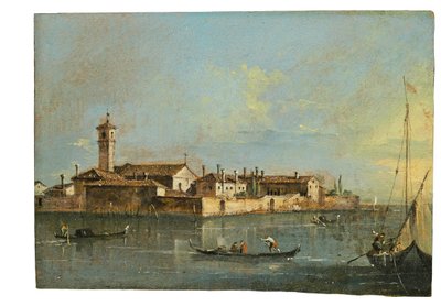 A ilha de Lazzaretto Vecchio, Veneza de Francesco Guardi