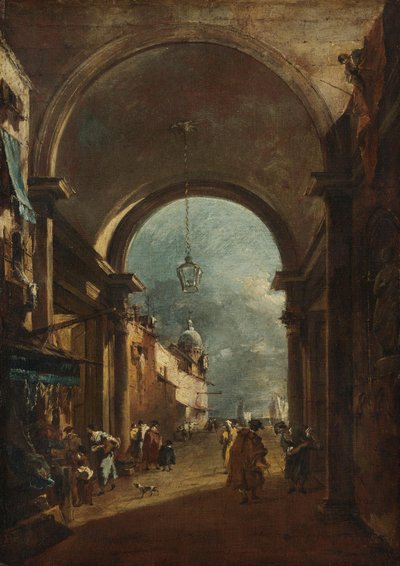 Vista através de um portal de Francesco Guardi