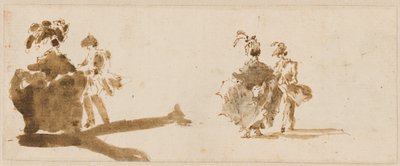 Dois Casais Elegantes [verso] de Francesco Guardi