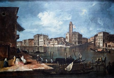 Veneza, o Grande Canal com San Geremia, Palazzo Labia e a entrada do Cannaregio de Francesco Guardi