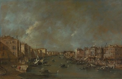 Vista do Grande Canal da Ponte di Rialto de Francesco Guardi
